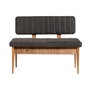 Hanah Home Banco Vina Anthracite, Pino Atlantico, Tapizado Lino, Banco con Almacenamiento, 110x85x40cm